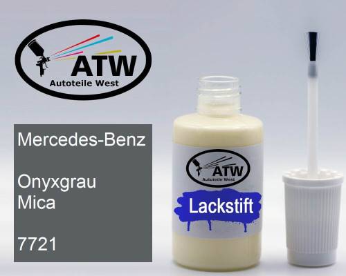 Mercedes-Benz, Onyxgrau Mica, 7721: 20ml Lackstift, von ATW Autoteile West.